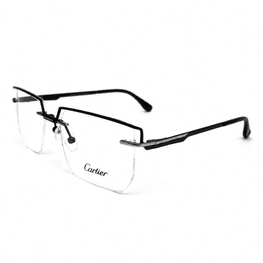 Cartier Oversized Black Rimless Eyeglasses - 2