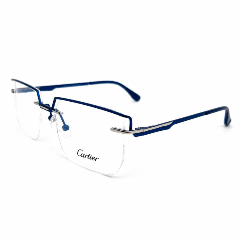 Cartier Oversized Blue Rimless Eyeglasses - 2