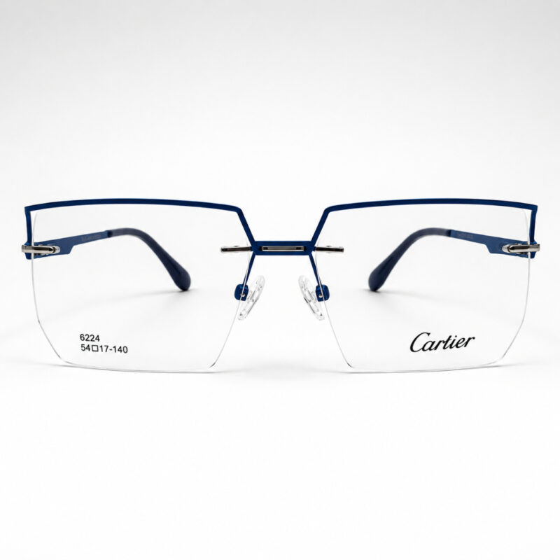 Cartier Oversized Blue Rimless Eyeglasses - 1