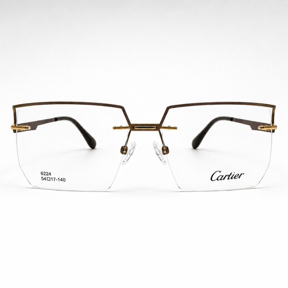 Cartier Oversized Golden Rimless Eyeglasses - 1