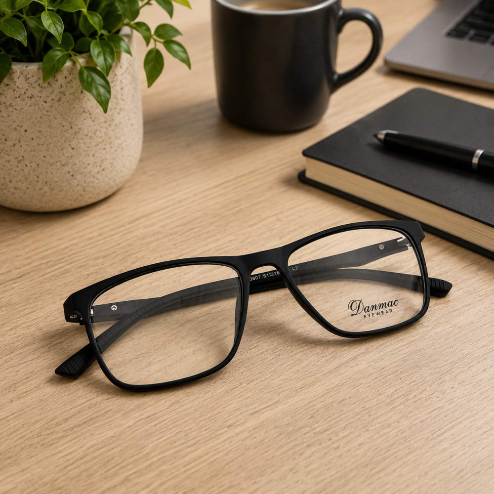 Danmac Carbon Fiber Rectangular Eyeglasses With Bluecut Lenses - 1