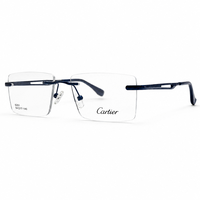 Cartier Full Rimless Blue Eyeglasses (2)