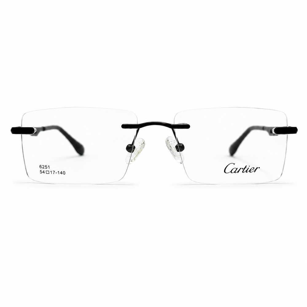 Cartier Full Rimless Gun Metal Eyeglasses (1)