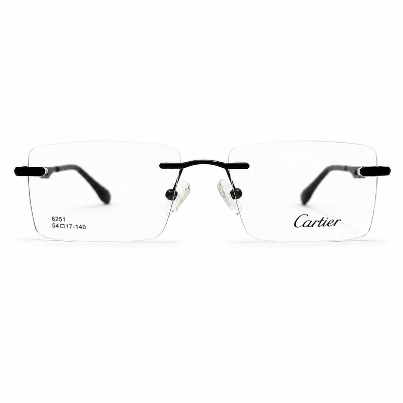 Cartier Full Rimless Gun Metal Eyeglasses (1)