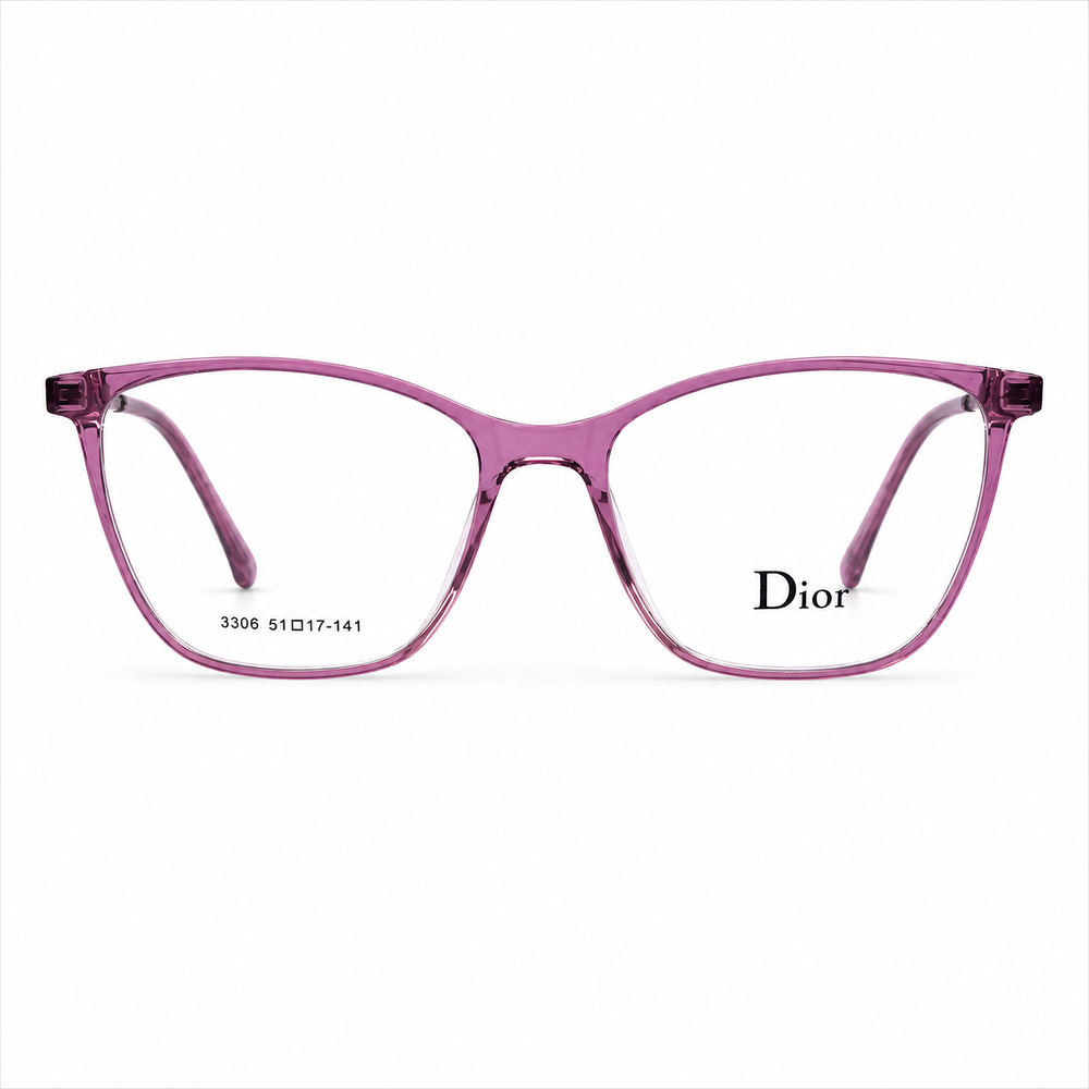 Cat Eye Ladies Lightweight Transparent Pink Eyeglasses (1)