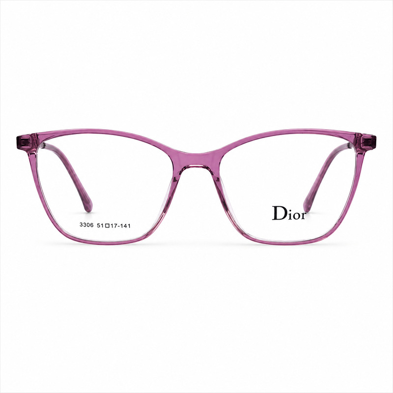 Cat Eye Ladies Lightweight Transparent Pink Eyeglasses (1)