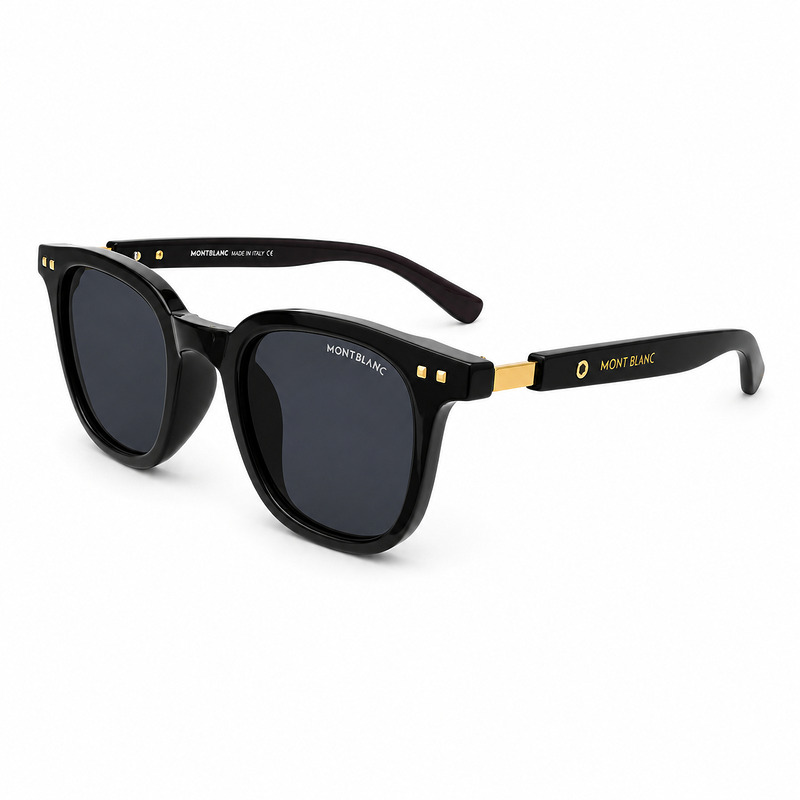 Montblance Glossy Black Wood Texture Sunglasses (3)