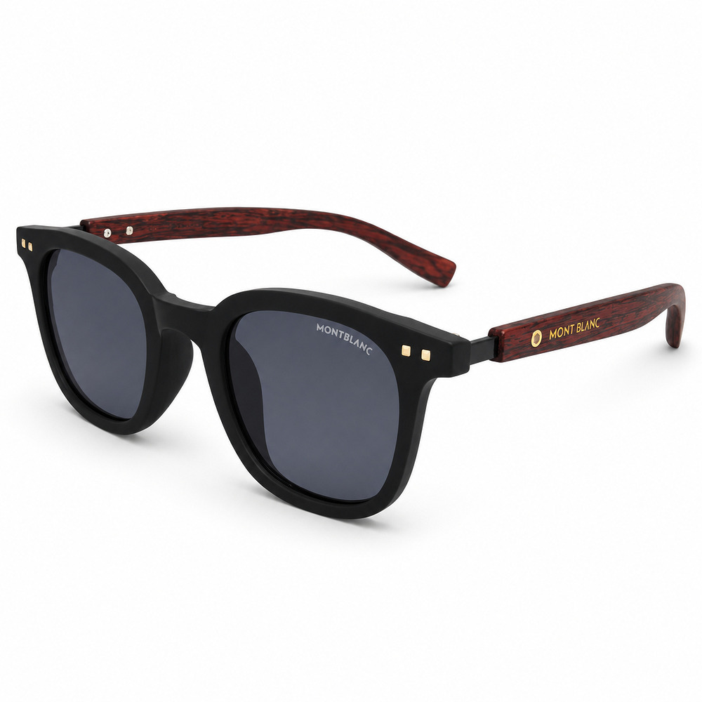 Montblance Matt Black Wood Texture Sunglasses (2)