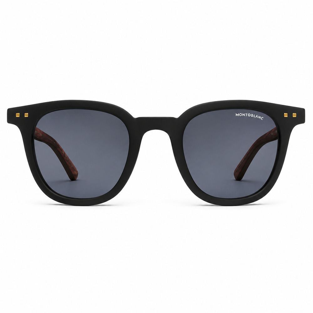 Montblance Matt Black Wood Texture Sunglasses (3)