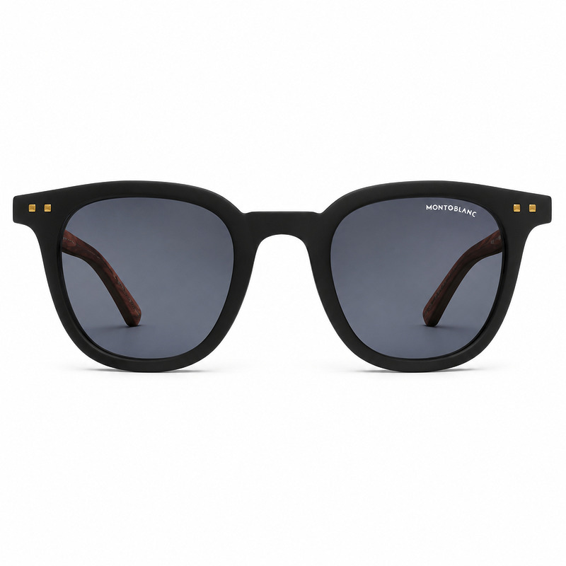 Montblance Matt Black Wood Texture Sunglasses (3)