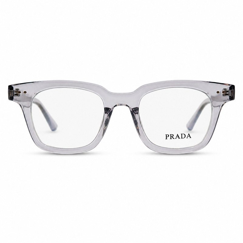 Prada Soft Square Crystal Grey Eyeglasses (1)