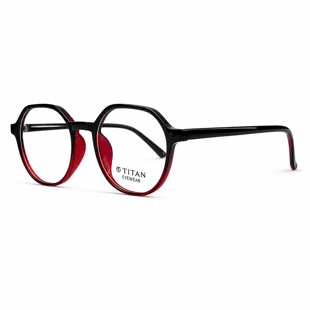 Round Red Gradient Lightweight Eyeglasses (1)