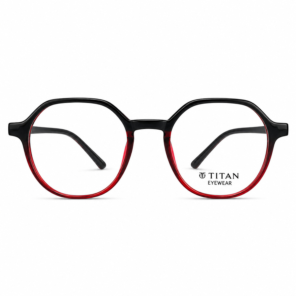 Round Red Gradient Lightweight Eyeglasses (4)