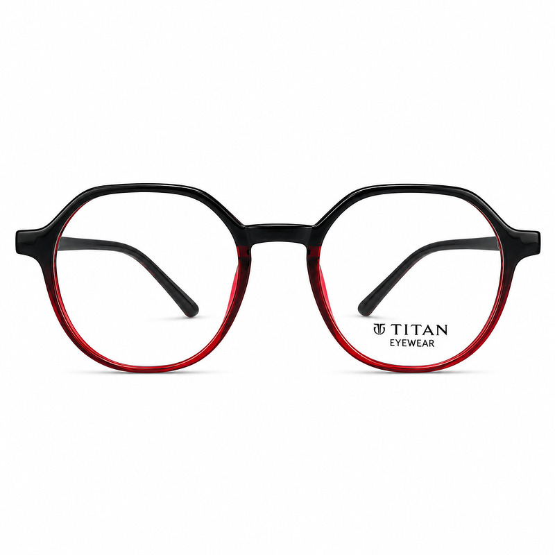 Round Red Gradient Lightweight Eyeglasses (4)