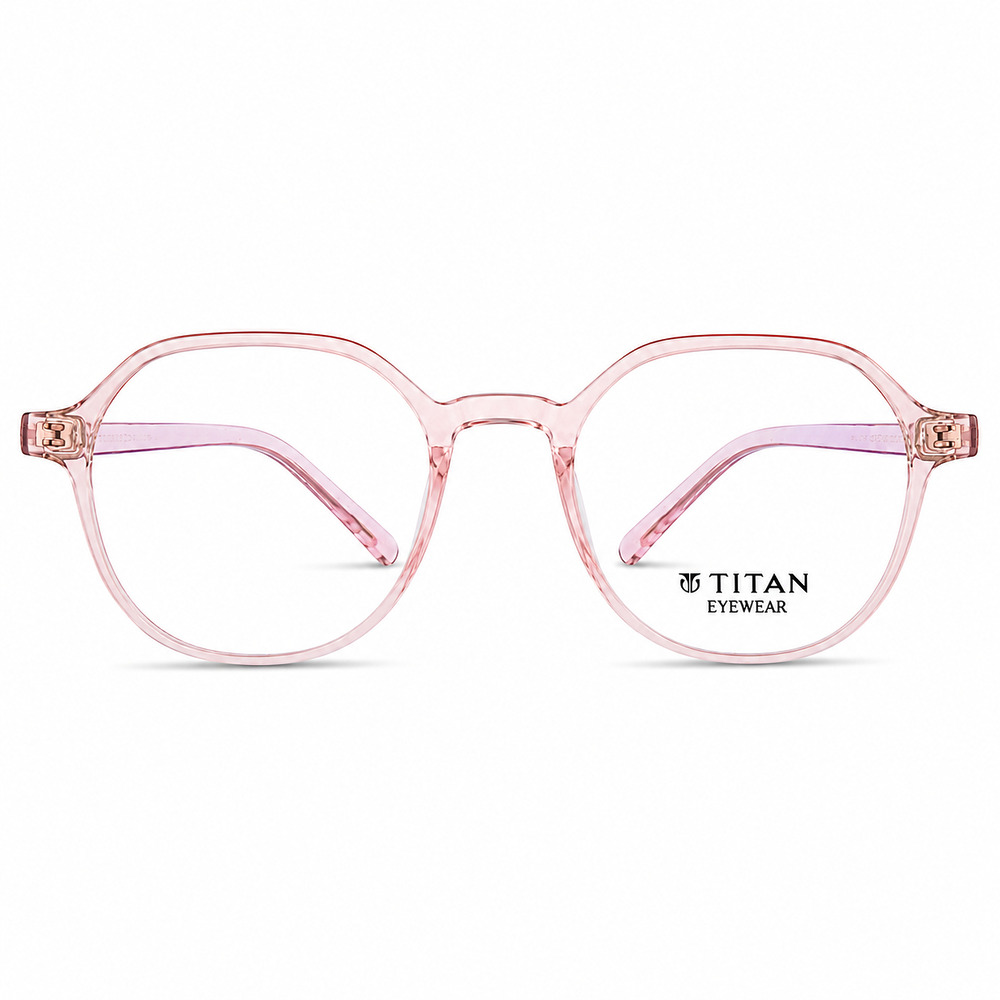 Round Transparent Pink Lightweight Eyeglasses (1)
