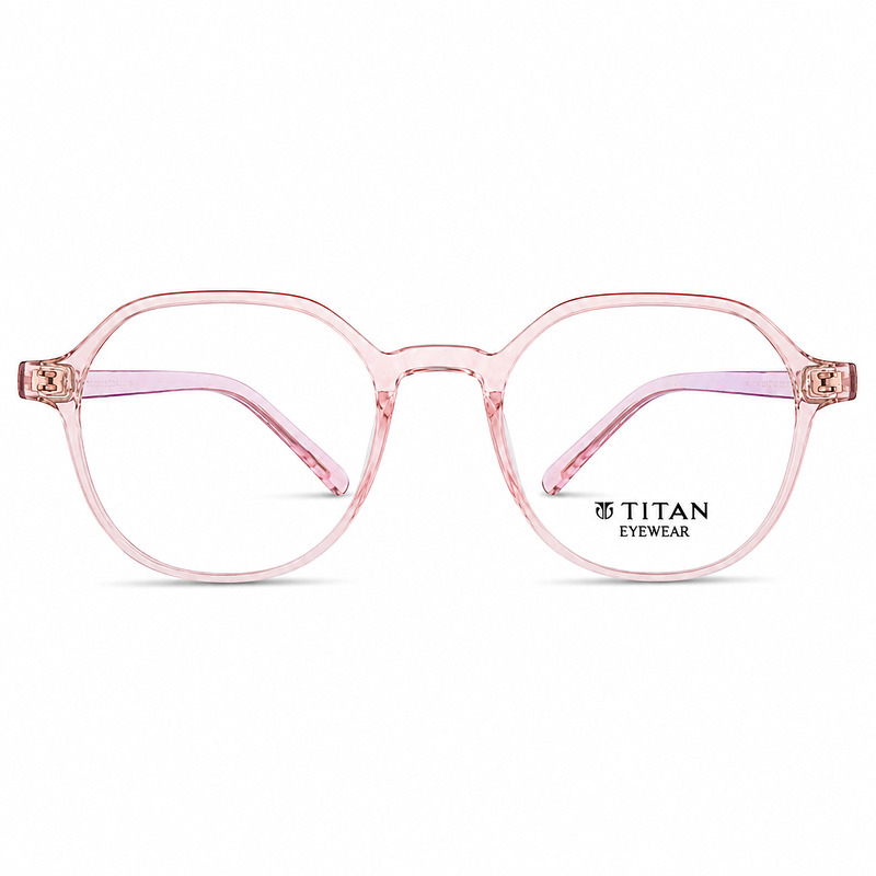 Round Transparent Pink Lightweight Eyeglasses (1)