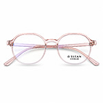 Round Transparent Pink Lightweight Eyeglasses