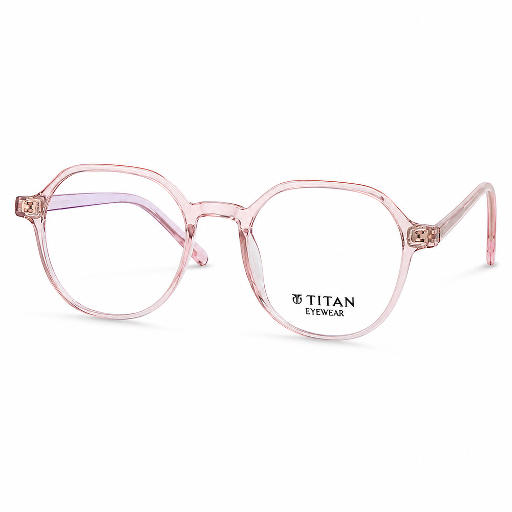 Round Transparent Pink Lightweight Eyeglasses (2)
