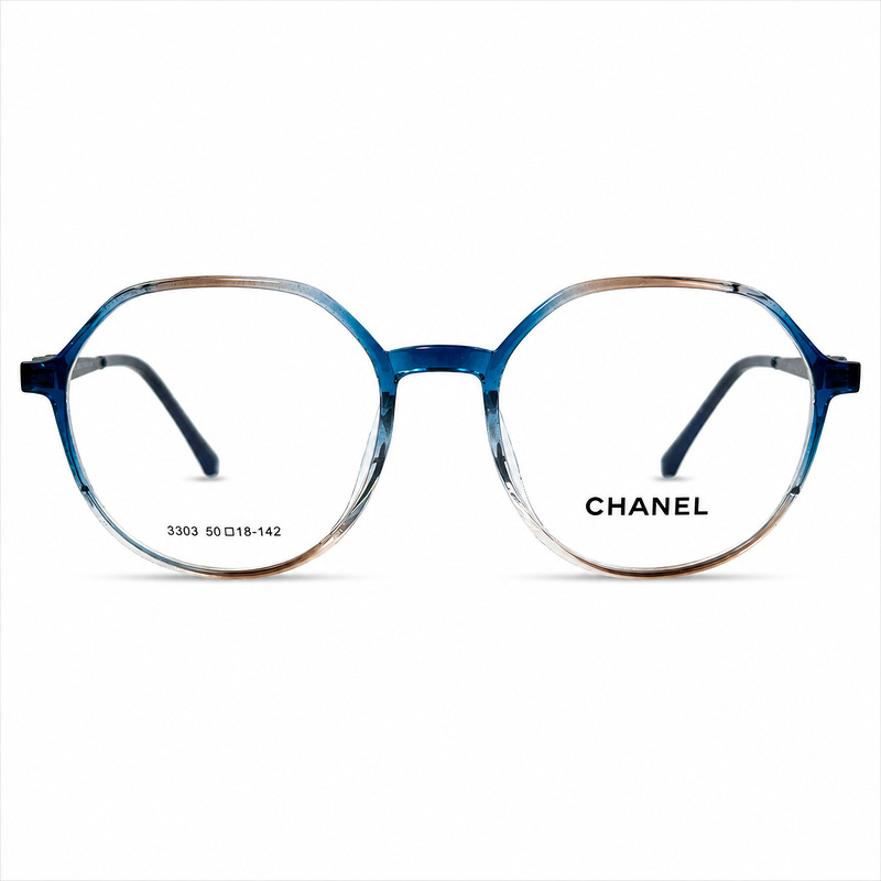 Soft Hexagonal Ladies Lightweight Blue Gradient Eyeglasses (2)