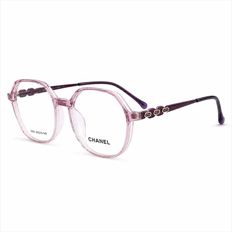 Soft Hexagonal Ladies Lightweight Transparent Pink Eyeglasses (1)