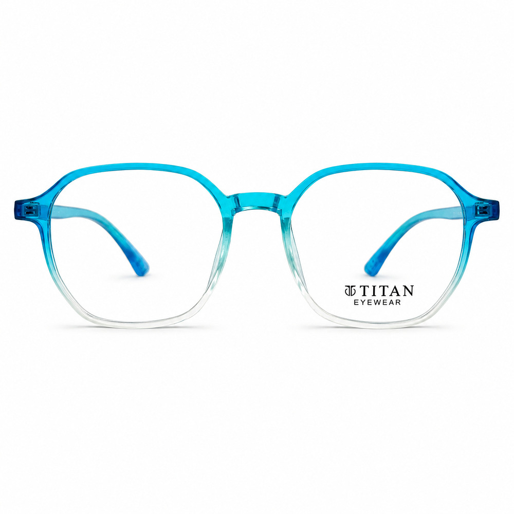 Soft Square Transparent Blue Gradient Lightweight Eyeglasses (1)