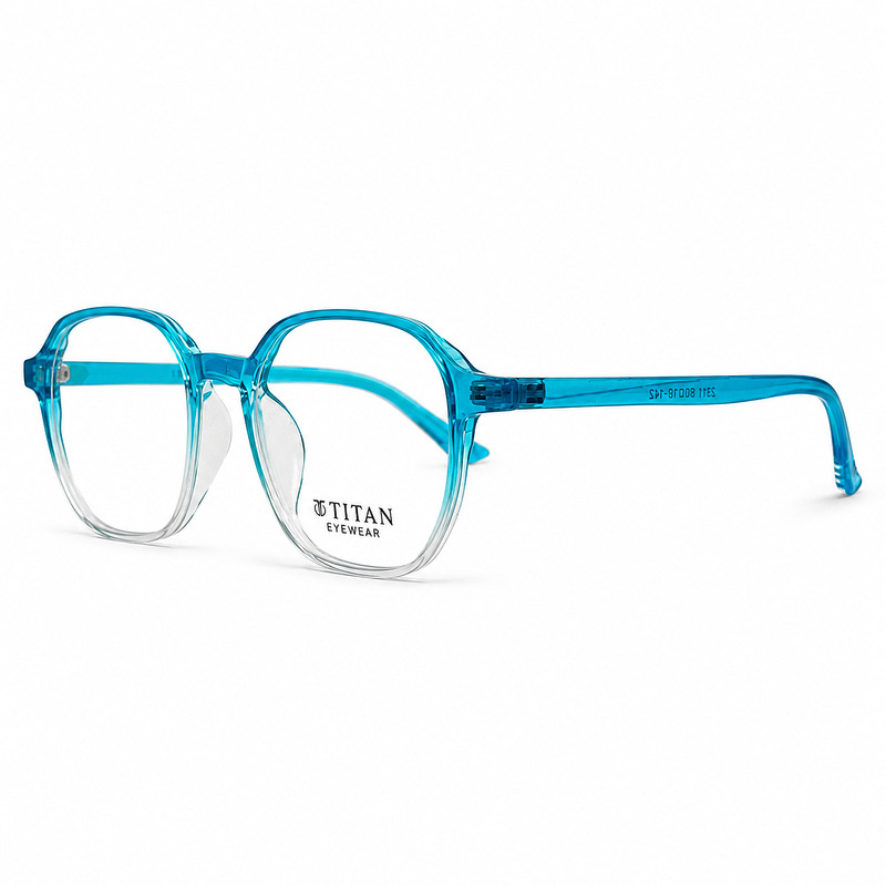 Soft Square Transparent Blue Gradient Lightweight Eyeglasses (2)