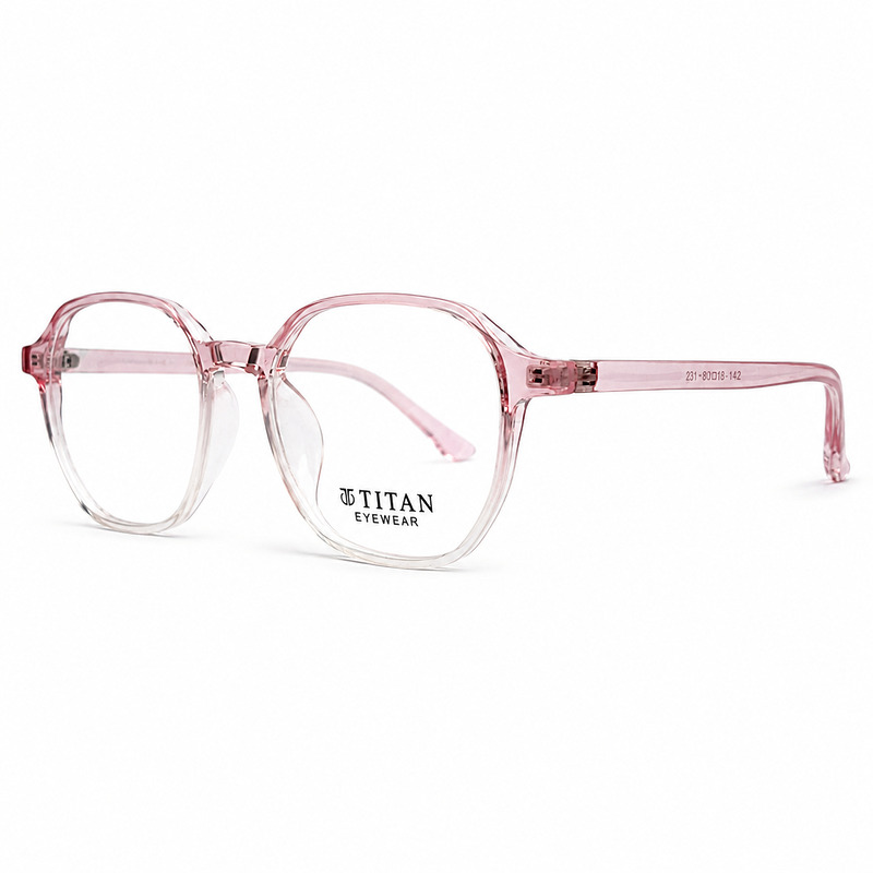 Soft Square Transparent Pink Lightweight Eyeglasses (2)