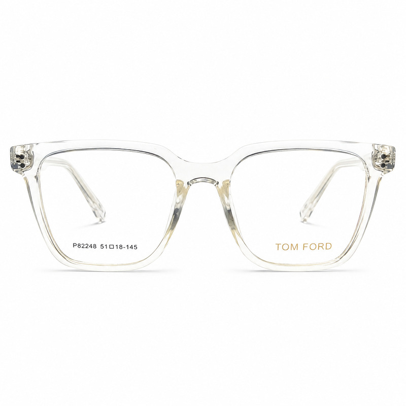 Tomford Transparent White Soft Square Eyeglasses (1)