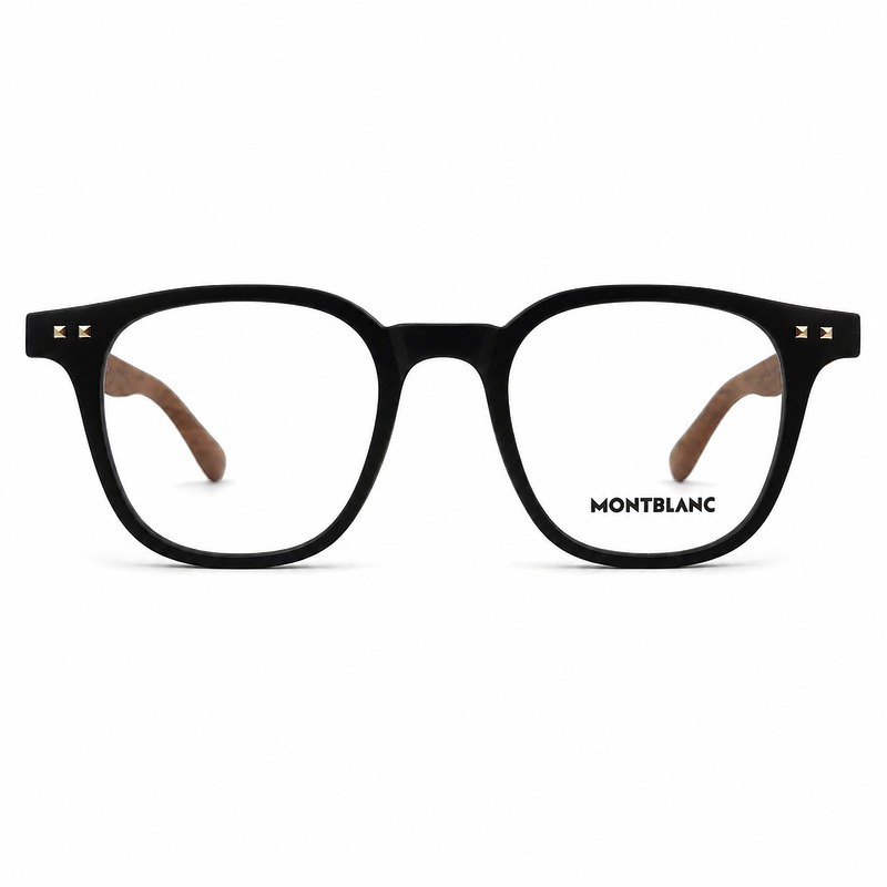 Montblanc Soft Square Black Wood Eyeglasses (2)