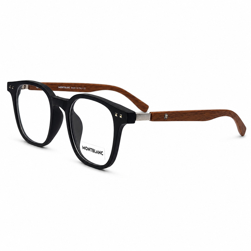 Montblanc Soft Square Black Wood Eyeglasses (3)