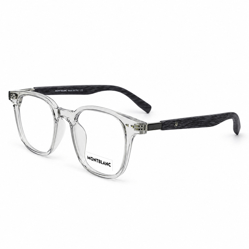 Montblanc Soft Square Grey Transparent Eyeglasses (3)