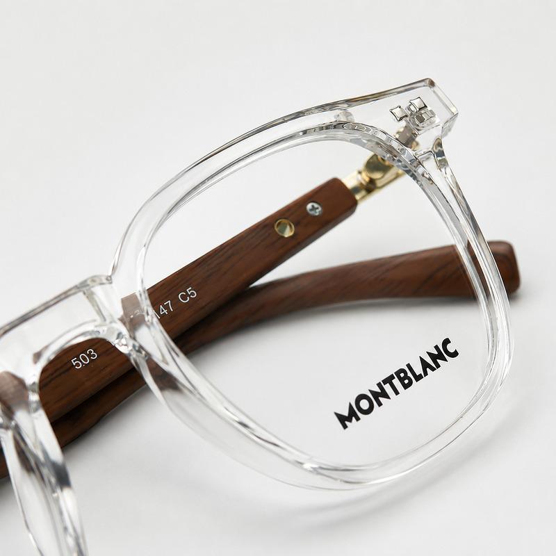 Montblanc Soft Square White Transparent Eyeglasses (1)