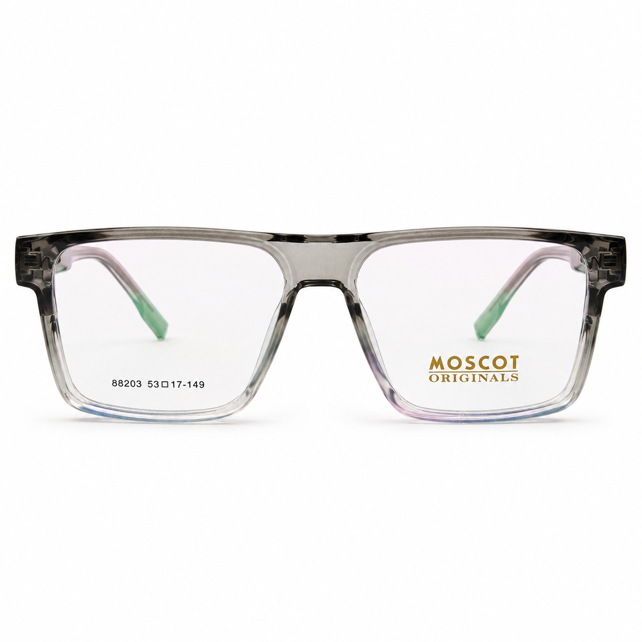 Moscot Rectangular Transparent Smoky Grey Eyeglasses (2) Moscot Rectangular Transparent Smoky Grey Eyeglasses (2)