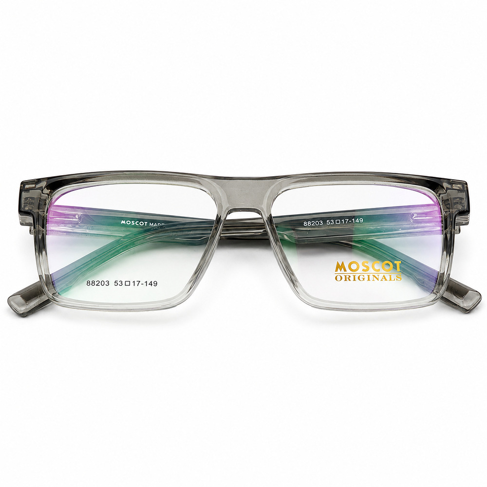 Buy Prescription Glasses Online BD | From ৳399 | OpticoBD 15 Moscot Rectangular Transparent Smoky Grey Eyeglasses (6)