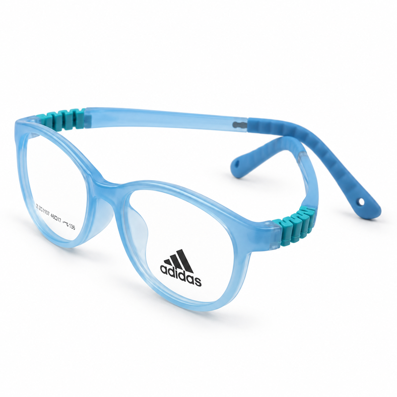 Adidas Zc1101 Light Blue Kids Round Prescription Eyeglasses Frame 2