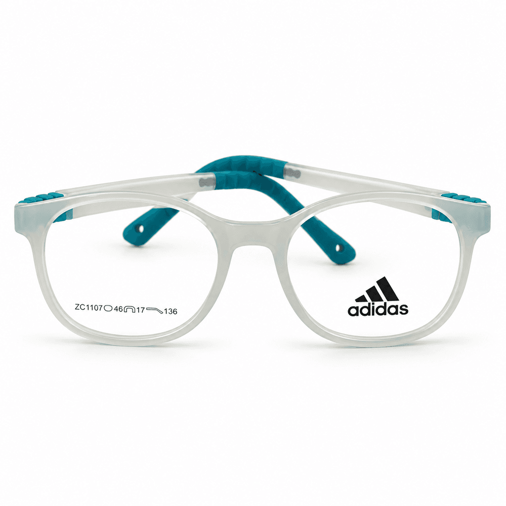 Adidas Zc1107 Clear & Teal Kids Round Prescription Eyeglasses Frame 3