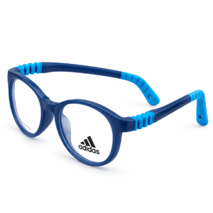 Adidas Zc1107 Dark Blue & Sky Blue Kids Round Prescription Eyeglasses Frame 2