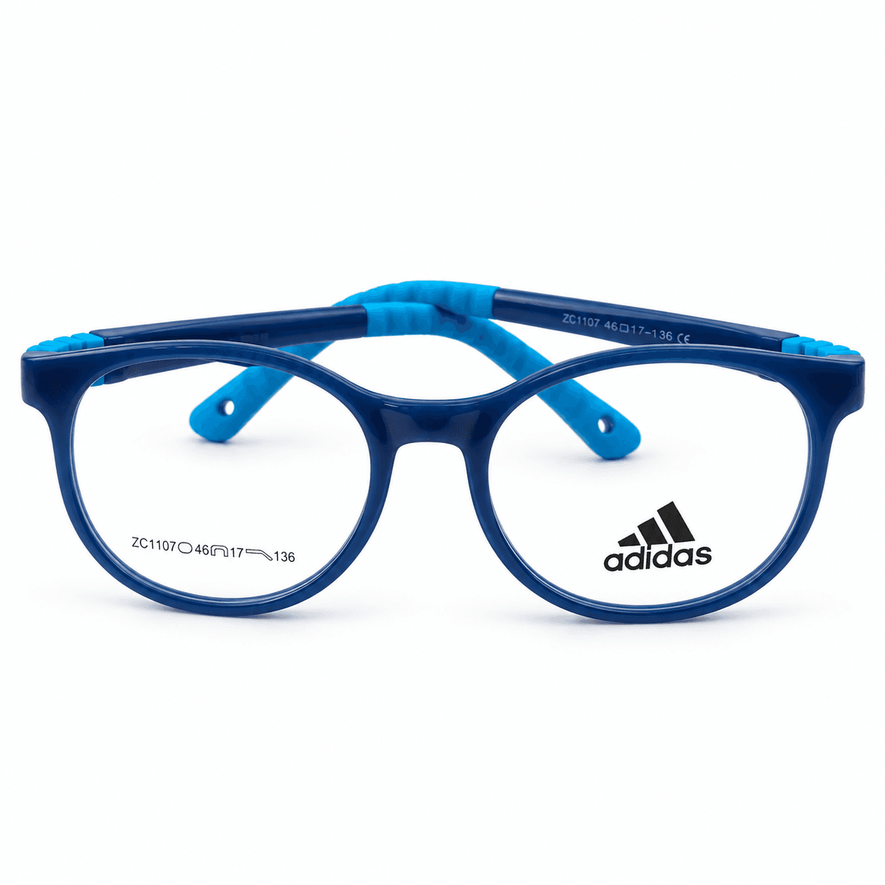 Adidas Zc1107 Dark Blue & Sky Blue Kids Round Prescription Eyeglasses Frame 3 Adidas Zc1107 Dark Blue & Sky Blue Kids Round Prescription Eyeglasses Frame 3