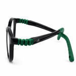 Adidas Zc1107 Glossy Black & Green Kids Round Prescription Eyeglasses Frame 2