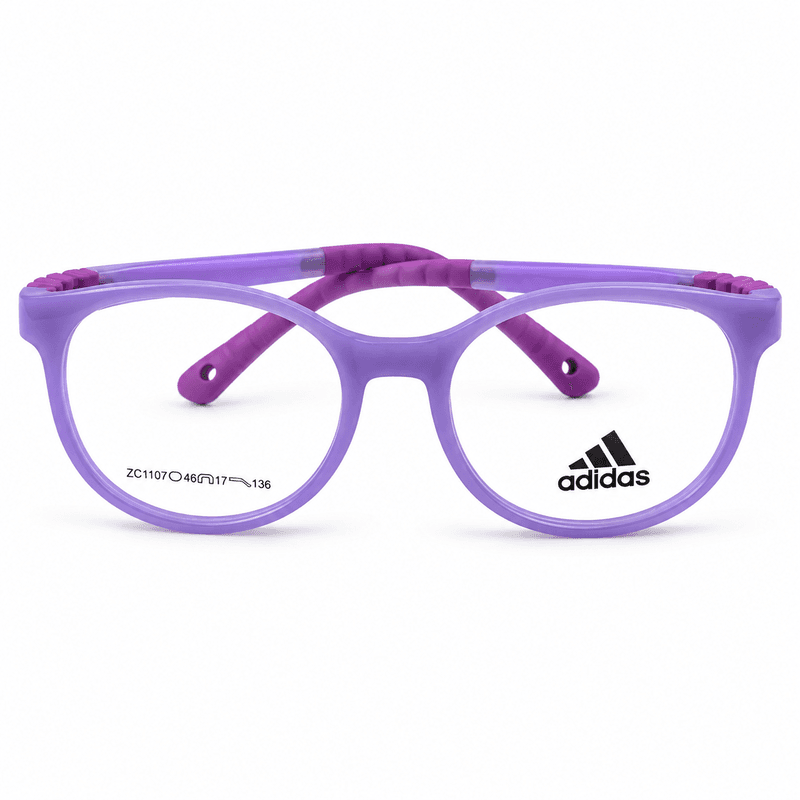 Adidas Zc1107 Lavender & Dark Purple Kids Round Prescription Eyeglasses Frame 3