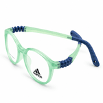 Adidas Zc1107 Transparent Green & Dark Blue Kids Round Prescription Eyeglasses Frame 1