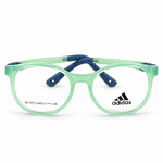 Adidas Zc1107 Transparent Green & Dark Blue Kids Round Prescription Eyeglasses Frame 2