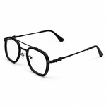 Black Double Bridge Square Prescription Eyeglasses Frame 2