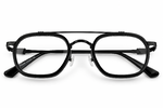 Black Double Bridge Square Prescription Eyeglasses Frame 5