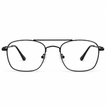Black Metal Double Bridge Navigator Prescription Eyeglasses Frame 2