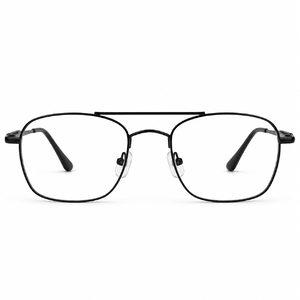 Black Metal Double Bridge Navigator Prescription Eyeglasses Frame 2