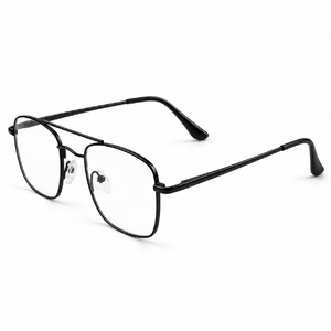 Black Metal Double Bridge Navigator Prescription Eyeglasses Frame 3