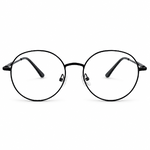 Black Round Metal Prescription Eyeglasses Frame 1