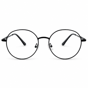 Black Round Metal Prescription Eyeglasses Frame 1