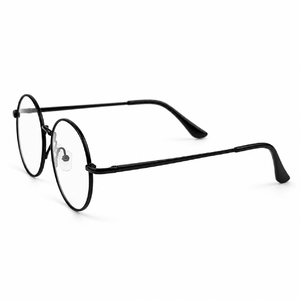 Black Round Metal Prescription Eyeglasses Frame 2